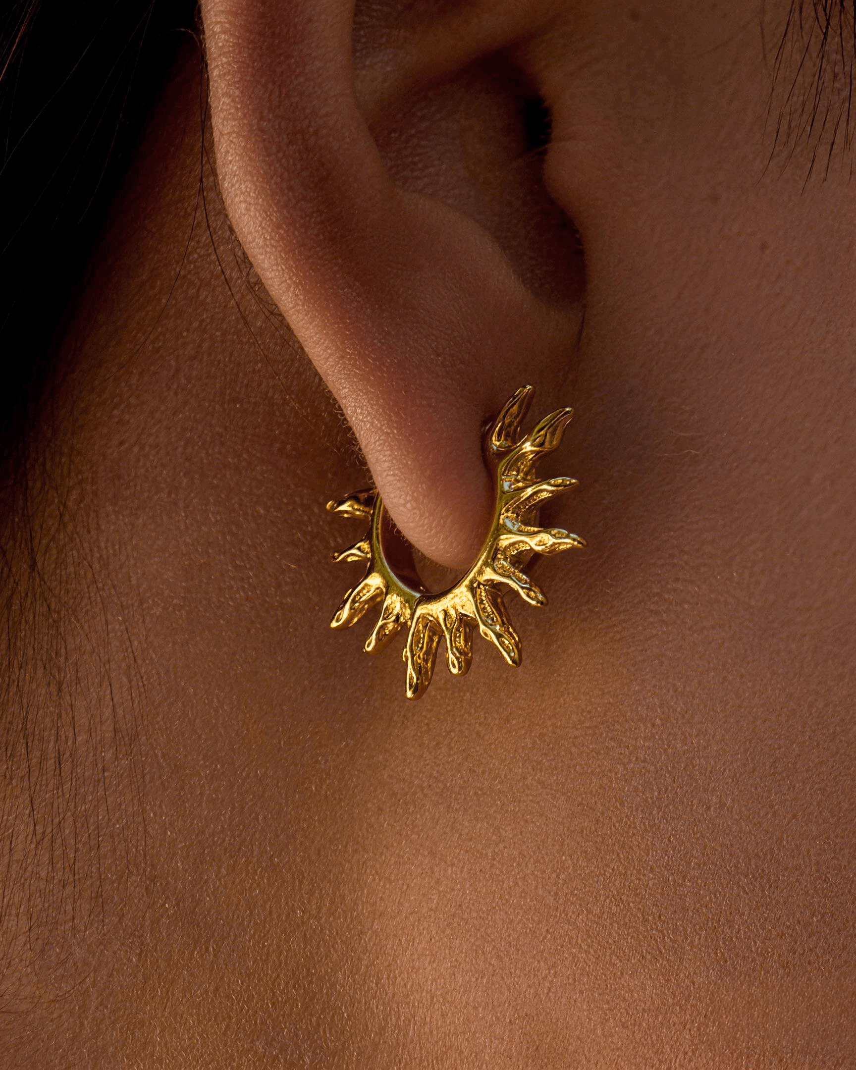 Sun Ray Huggie Hoop Earrings