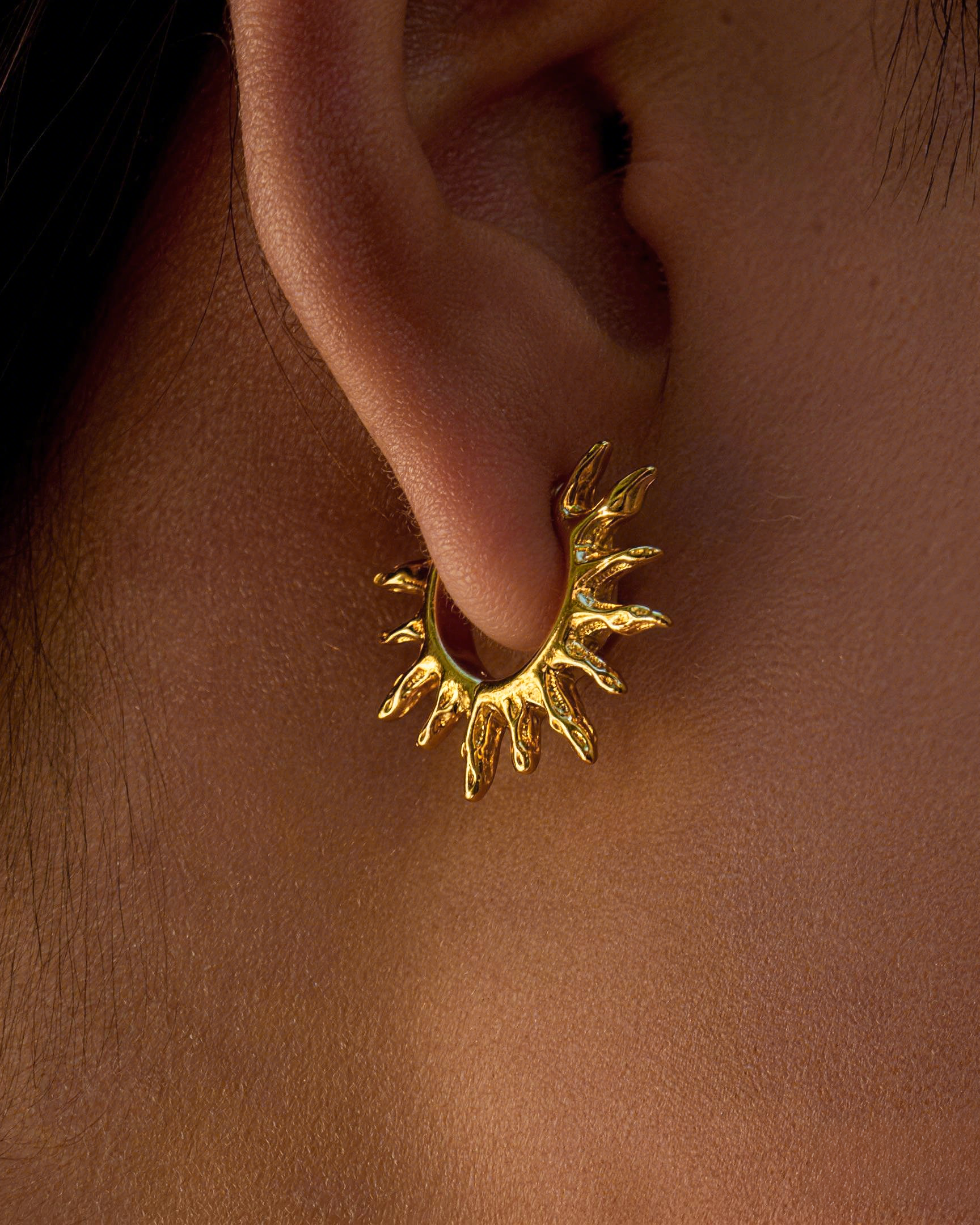 Sun Ray Huggie Hoop Earrings
