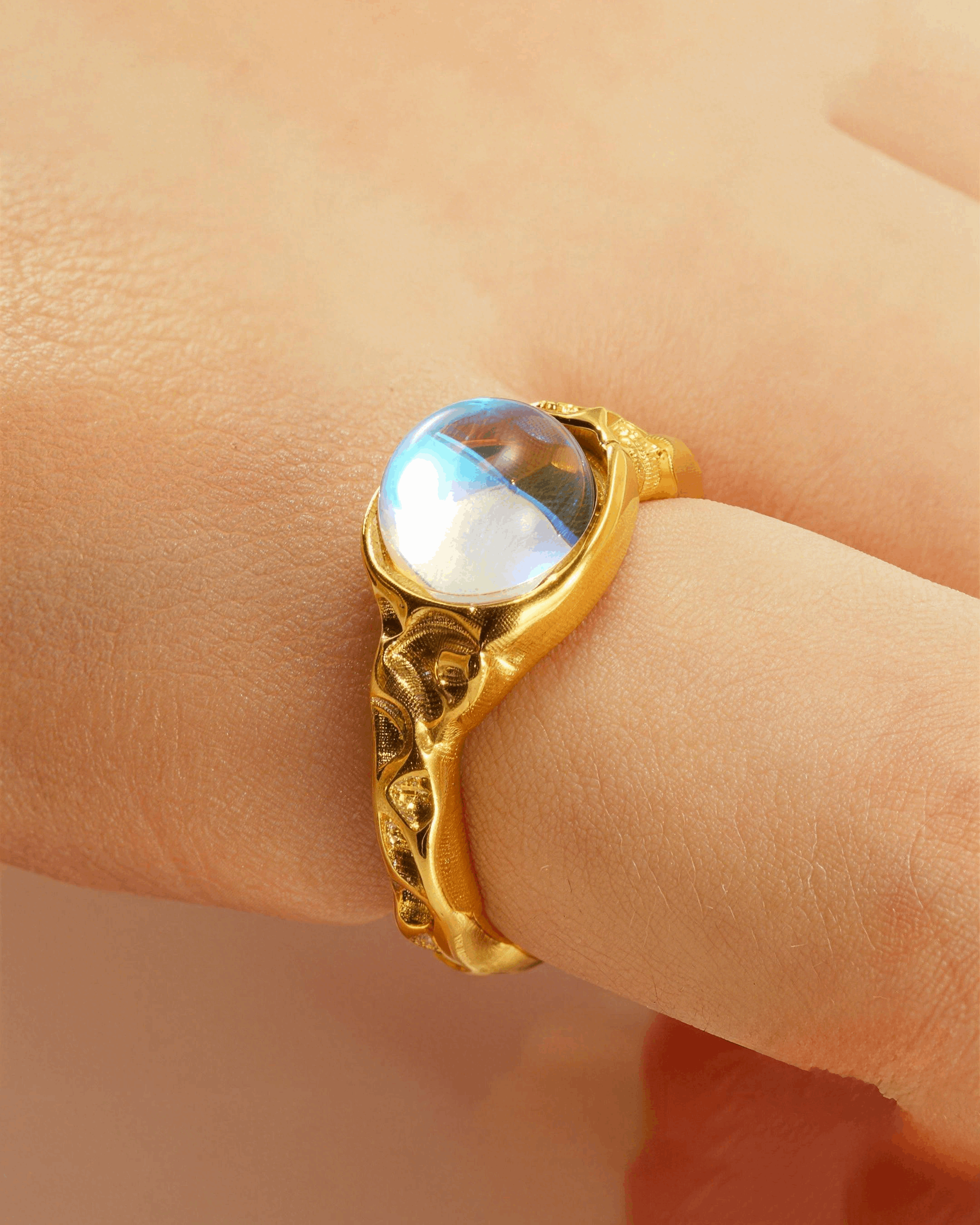 Moonstone Open Ring