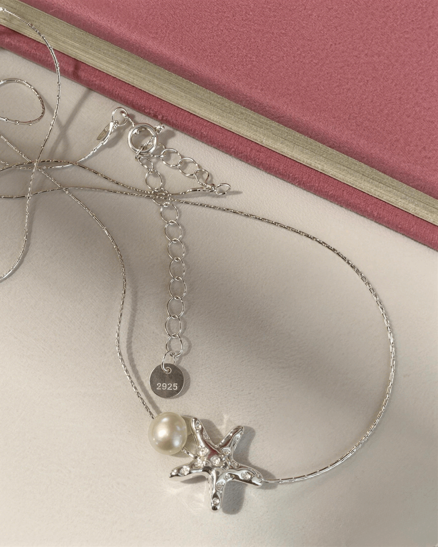 Silver Starfish & Pearl Necklace