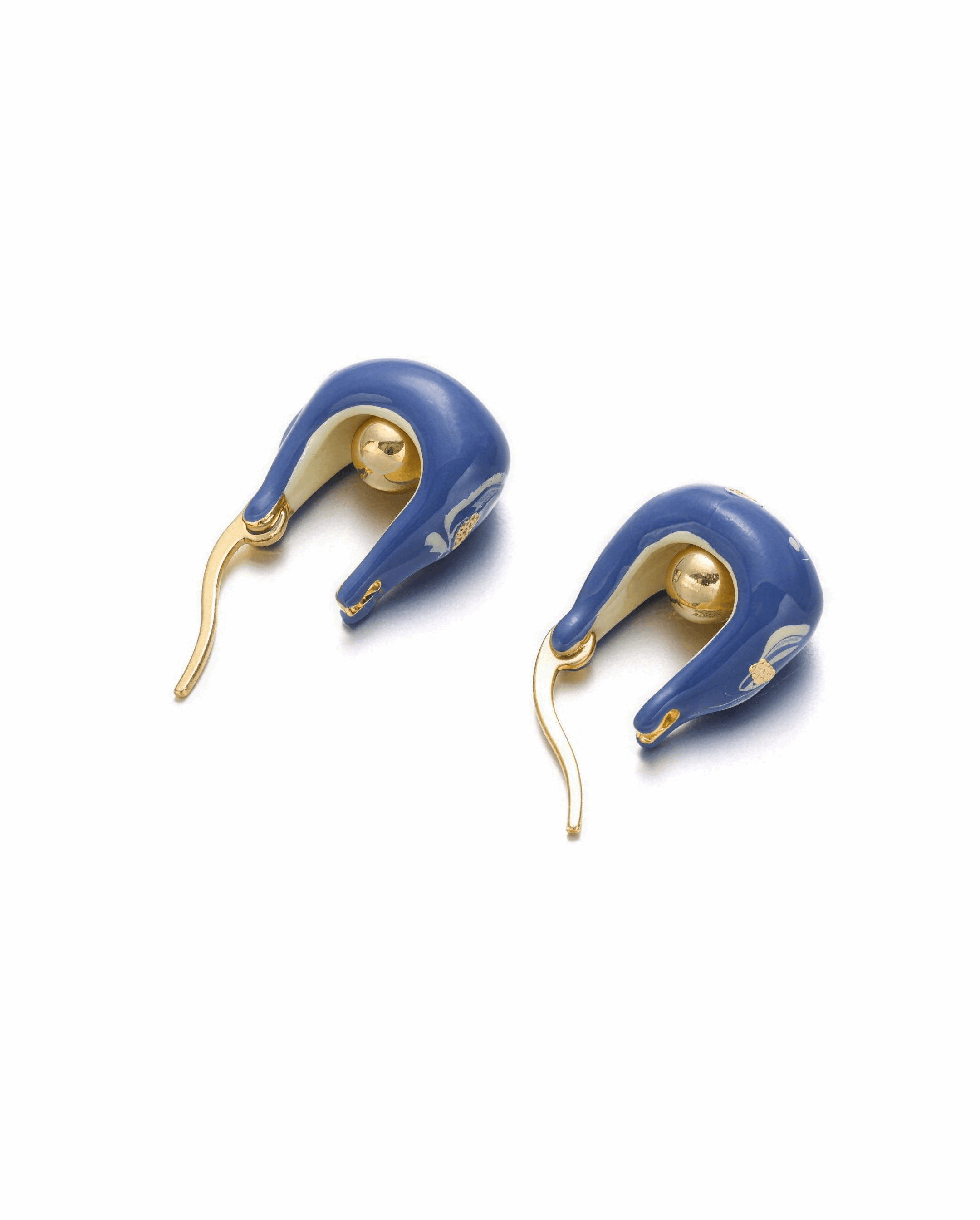 Ink Style Enamel Hoops Earrings