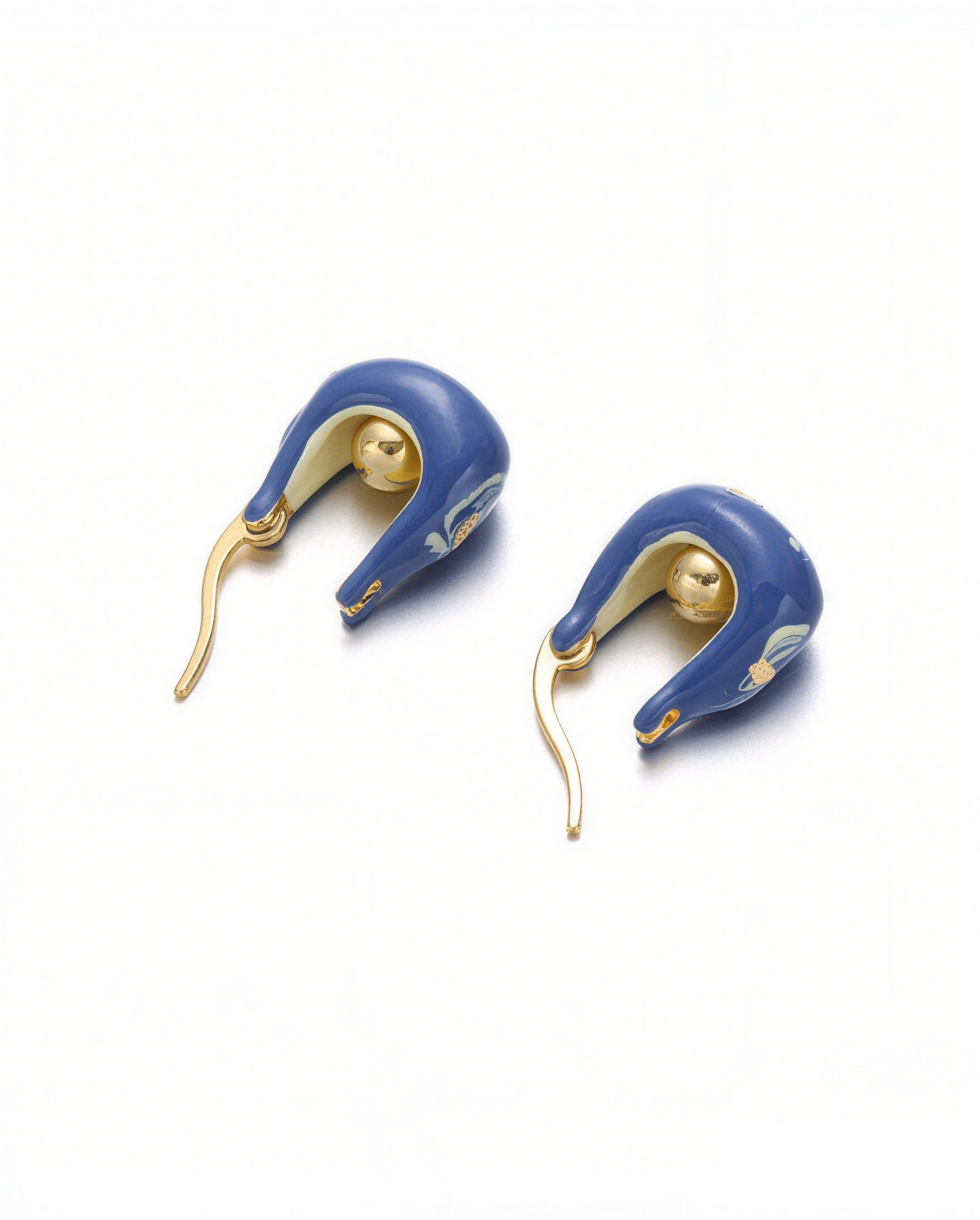 Ink Style Enamel Hoops Earrings