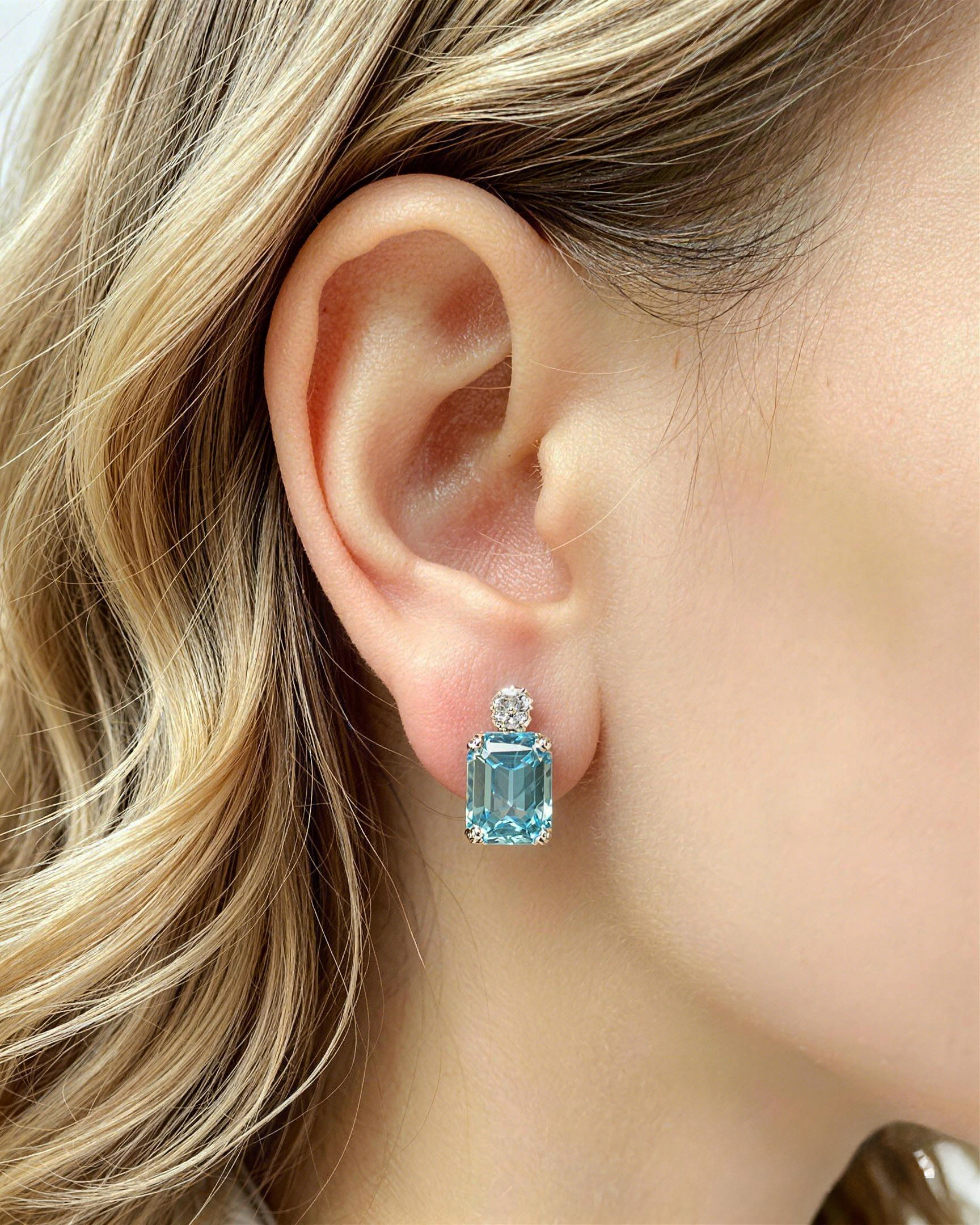 Ocean Blue Stud Earrings