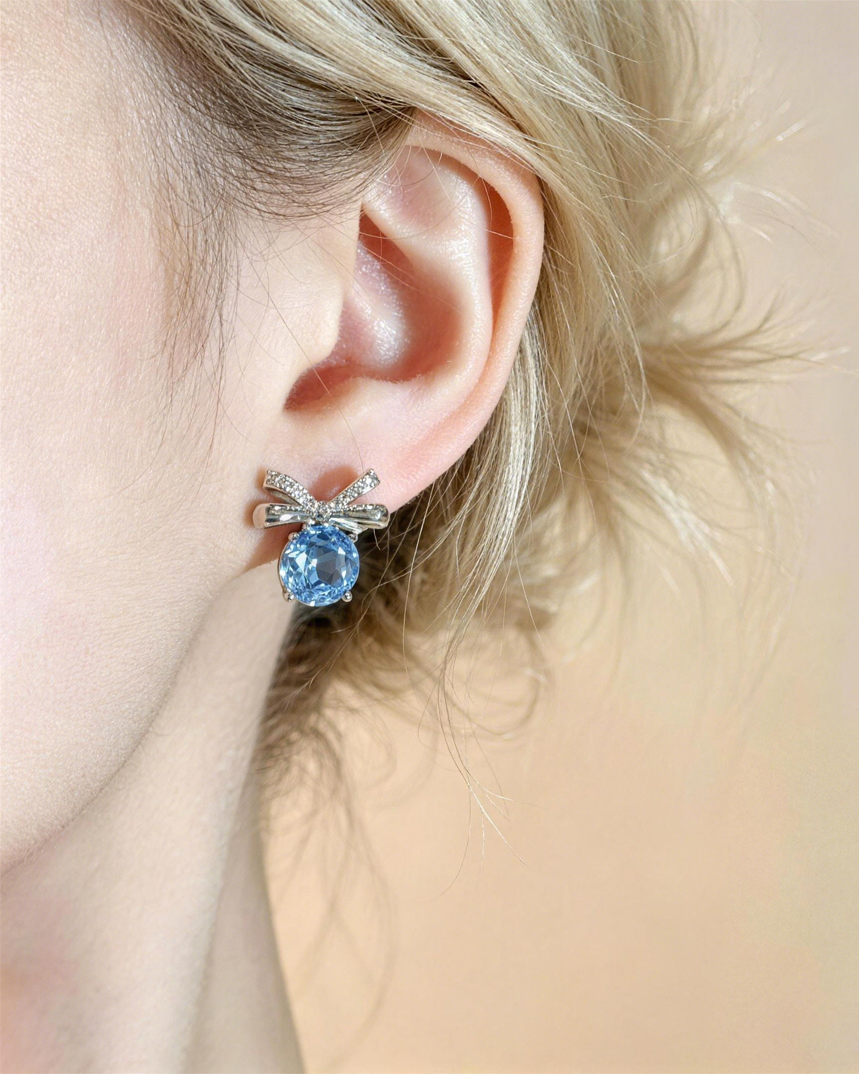 Ocean Blue Knot Stud Earrings