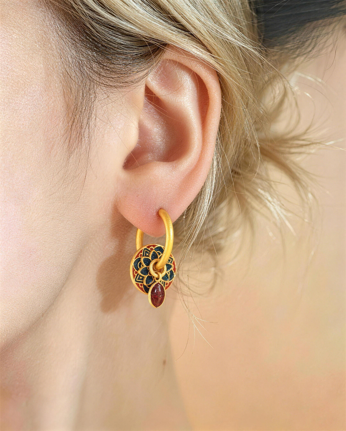Lotus Hoop Earrings