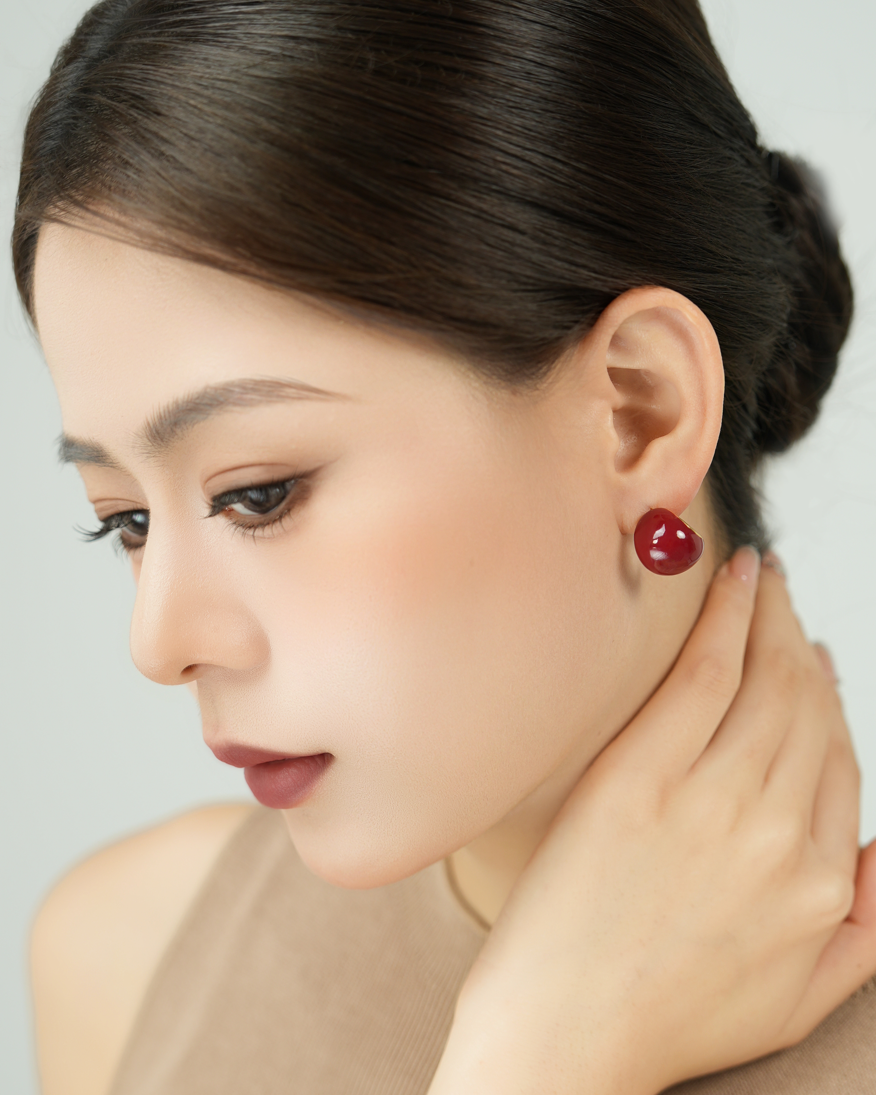 Retro Red Orb Earrings