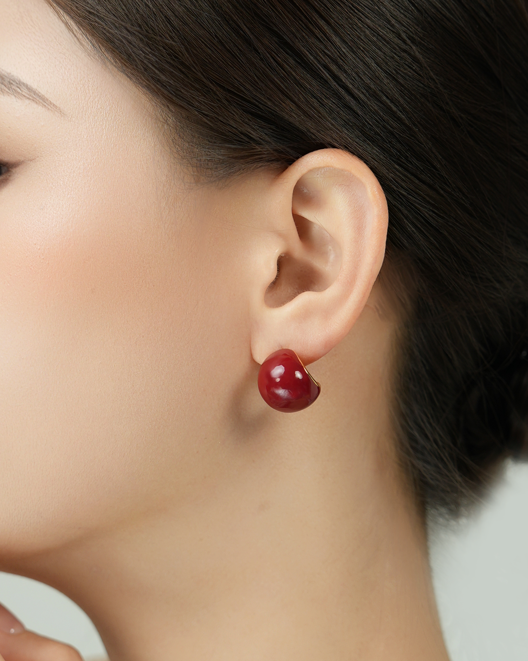 Retro Red Orb Earrings