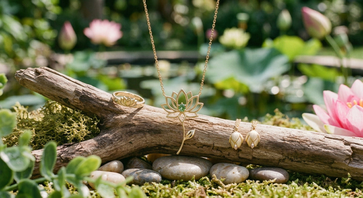 Lotus jewellery symbolising growth and new beginnings