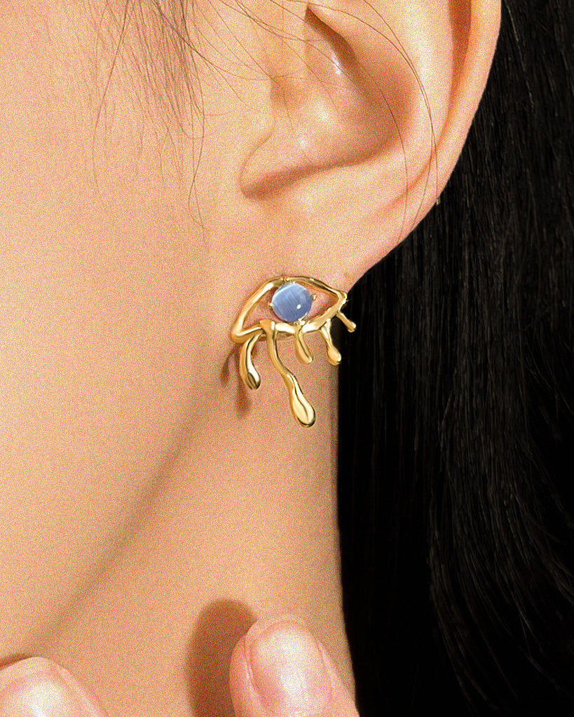 Liquid Evil Eye Stud Earrings