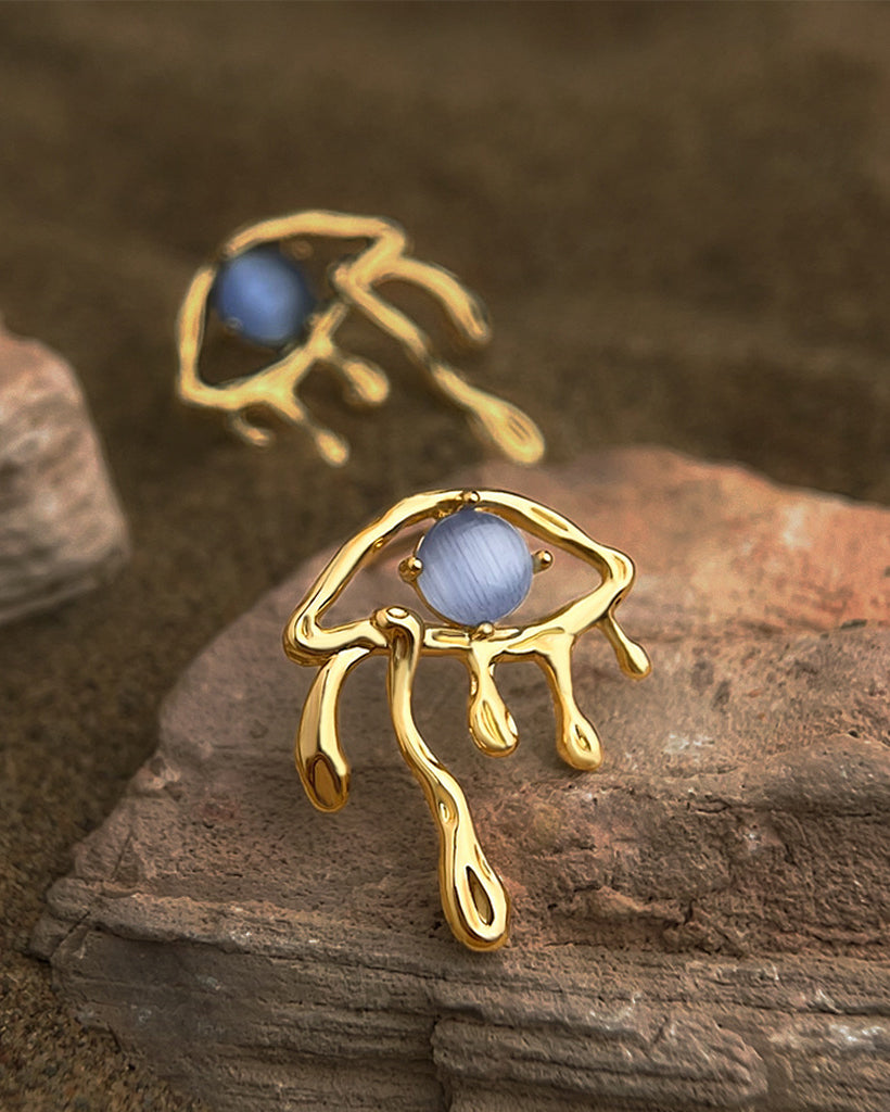 Liquid Evil Eye Stud Earrings
