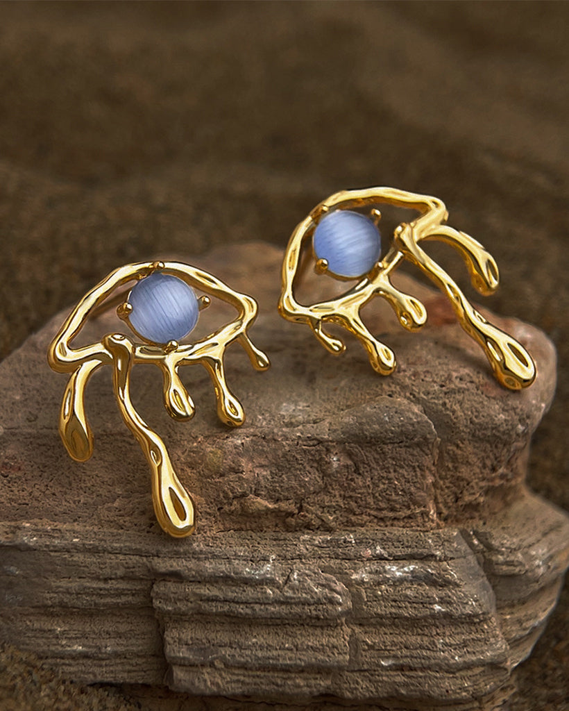 Liquid Evil Eye Stud Earrings