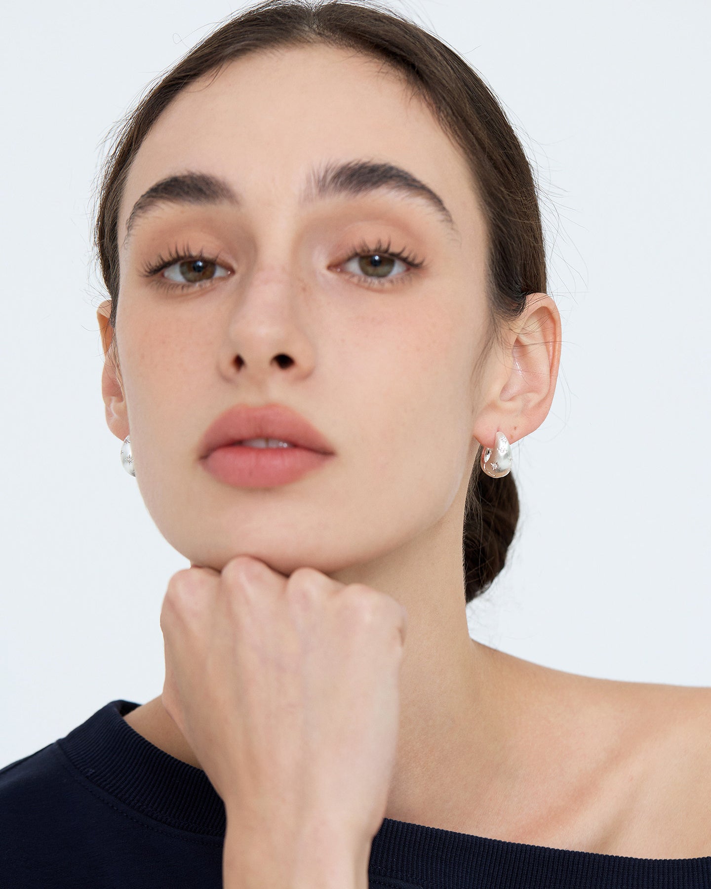 Minimalist Zircon Star C-Hoop Earrings