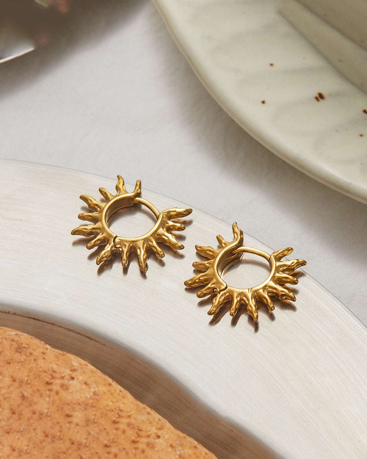 Sun Ray Huggie Hoop Earrings