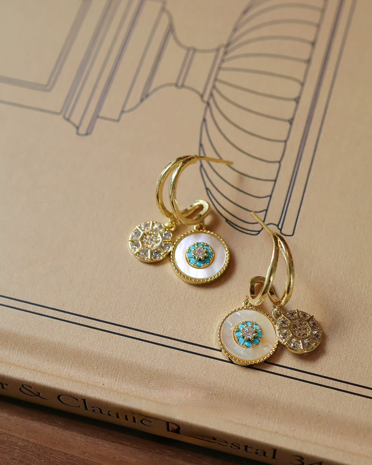 Gold Star Drop Earrings