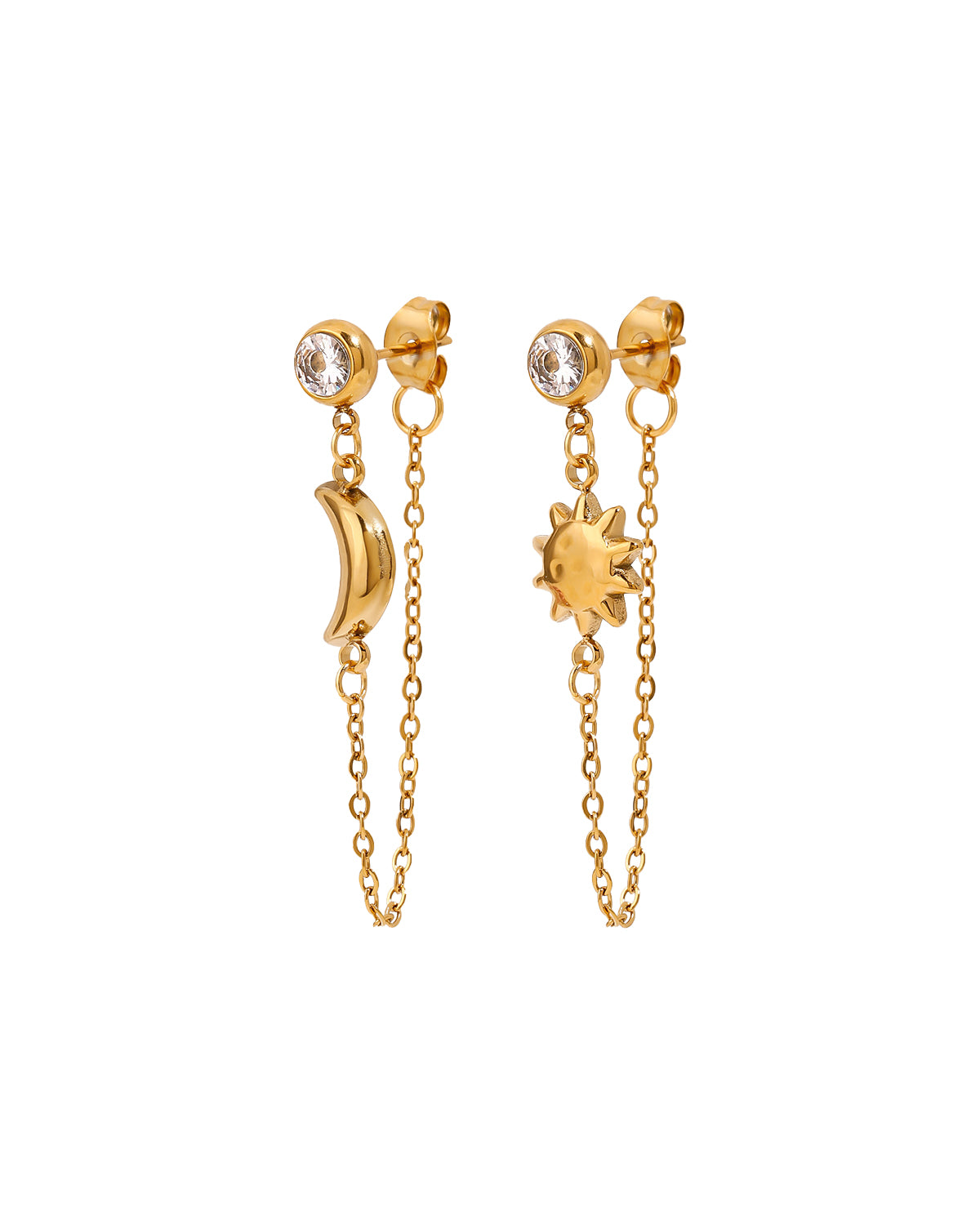 Sun and Moon Drop Earrings