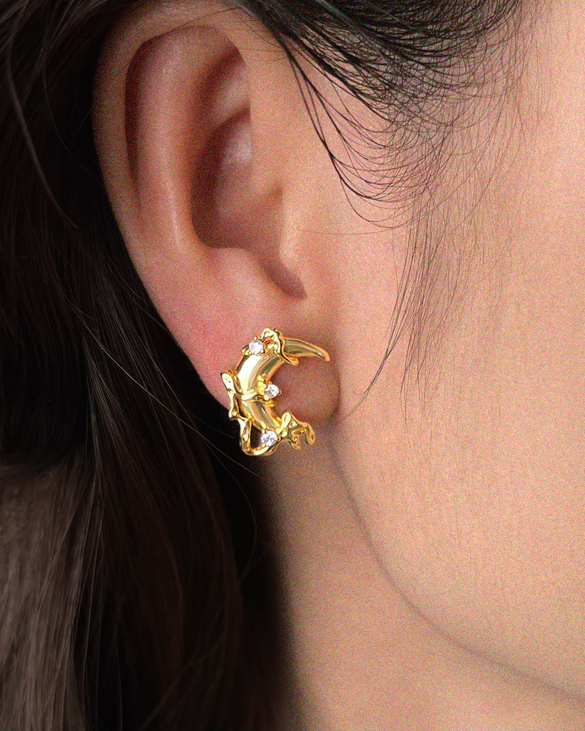 Moon Sparkle Stud Earrings
