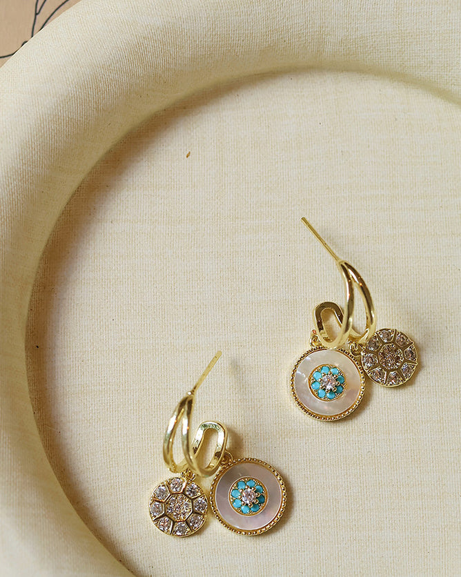 Gold Star Drop Earrings