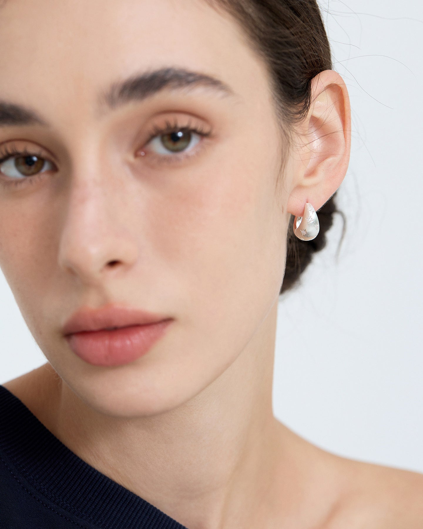 Minimalist Zircon Star C-Hoop Earrings