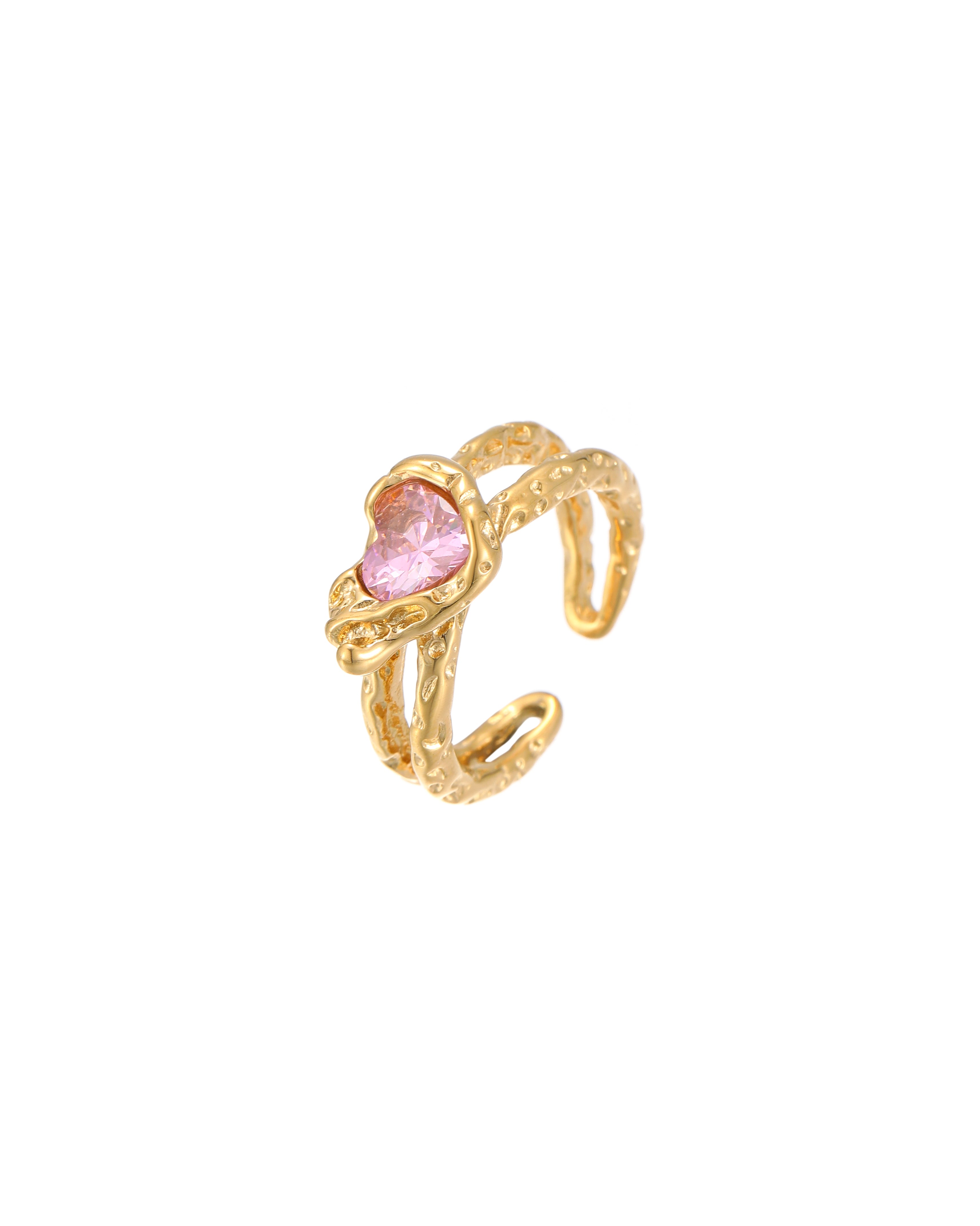 Pink Zircon Open Ring