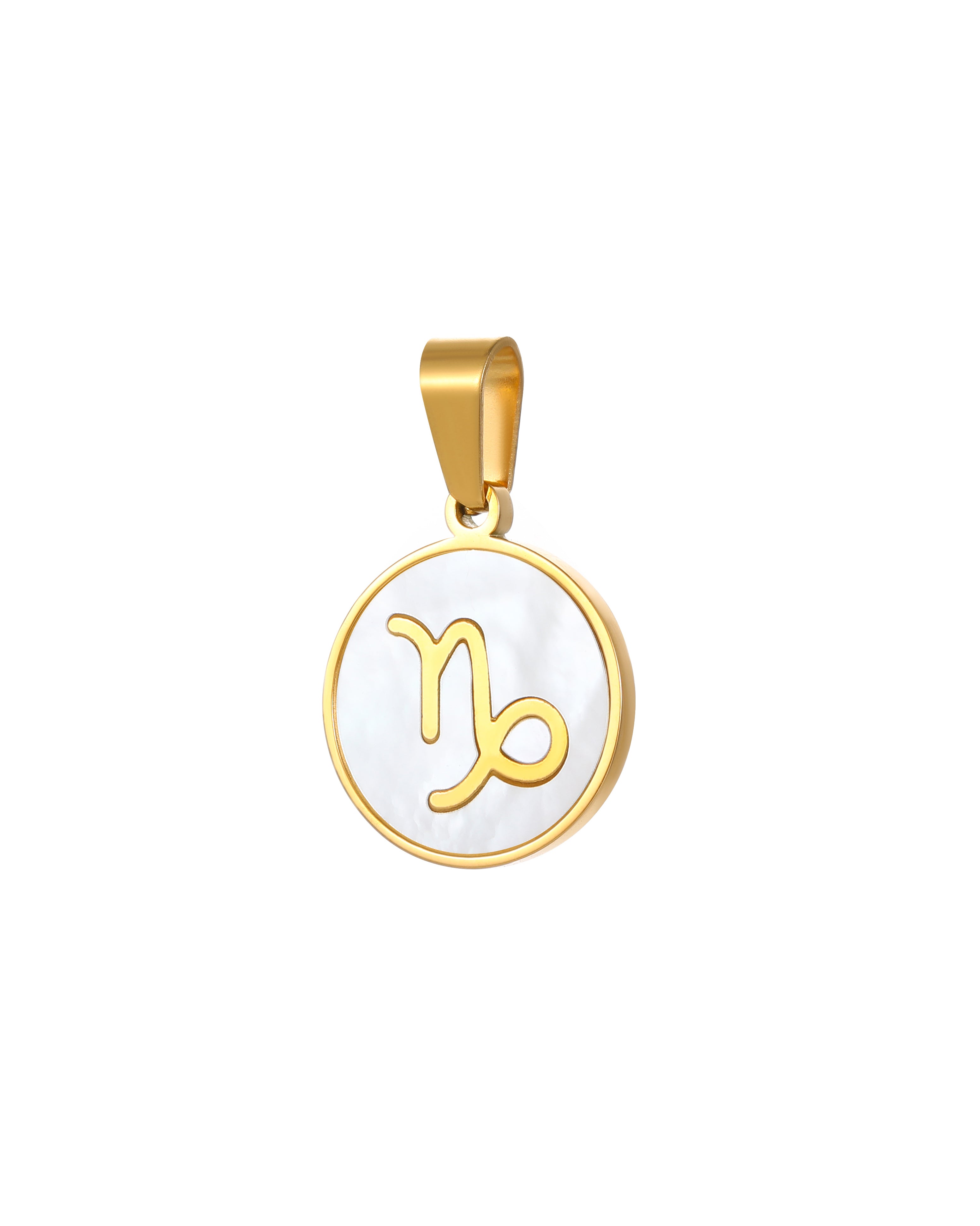 Capricorn Zodiac Mother of Pearl Charm