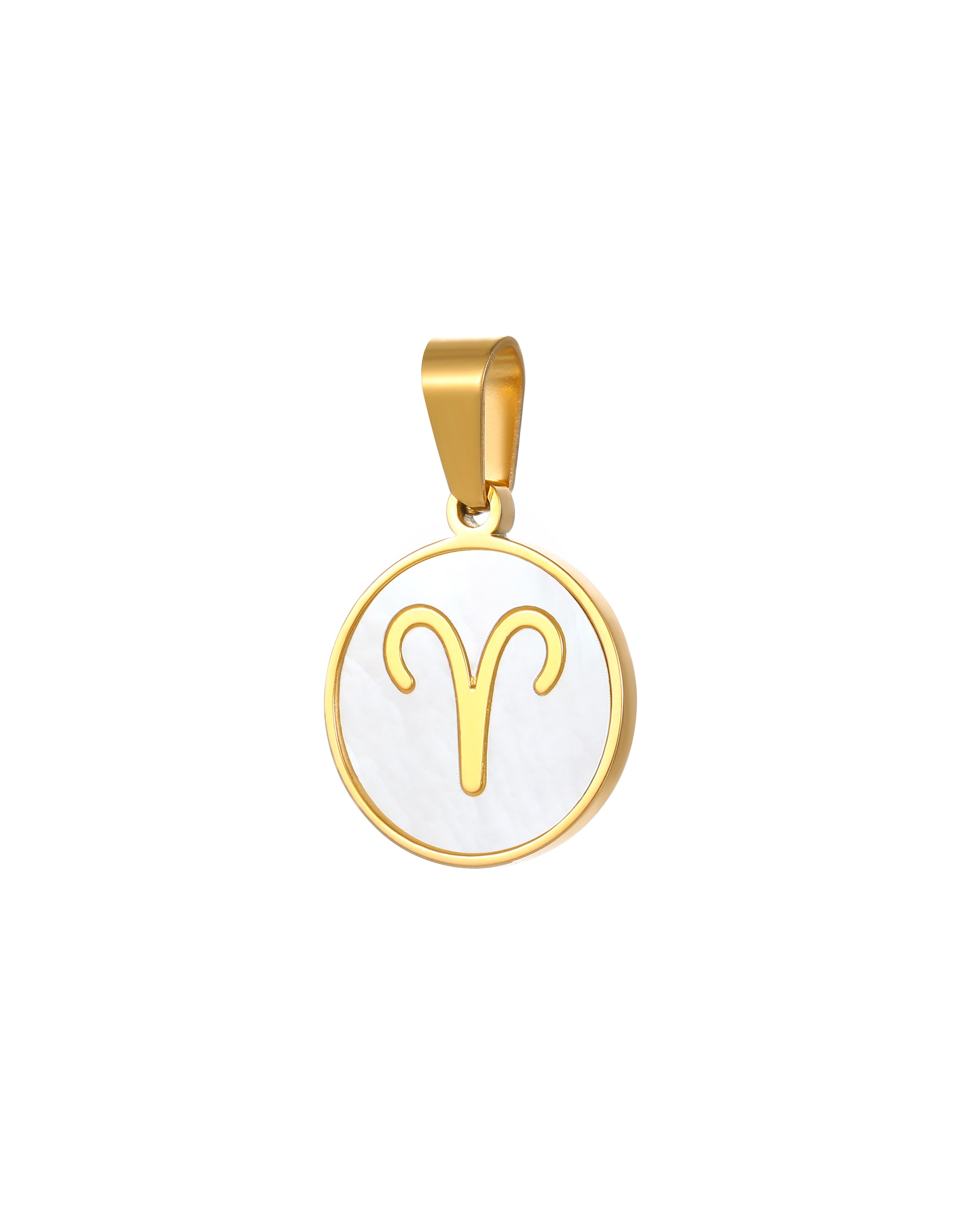 Aries Zodiac Mother of Pearl Charm