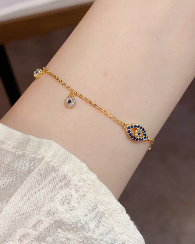 Dainty Gold Evil Eye Bracelet