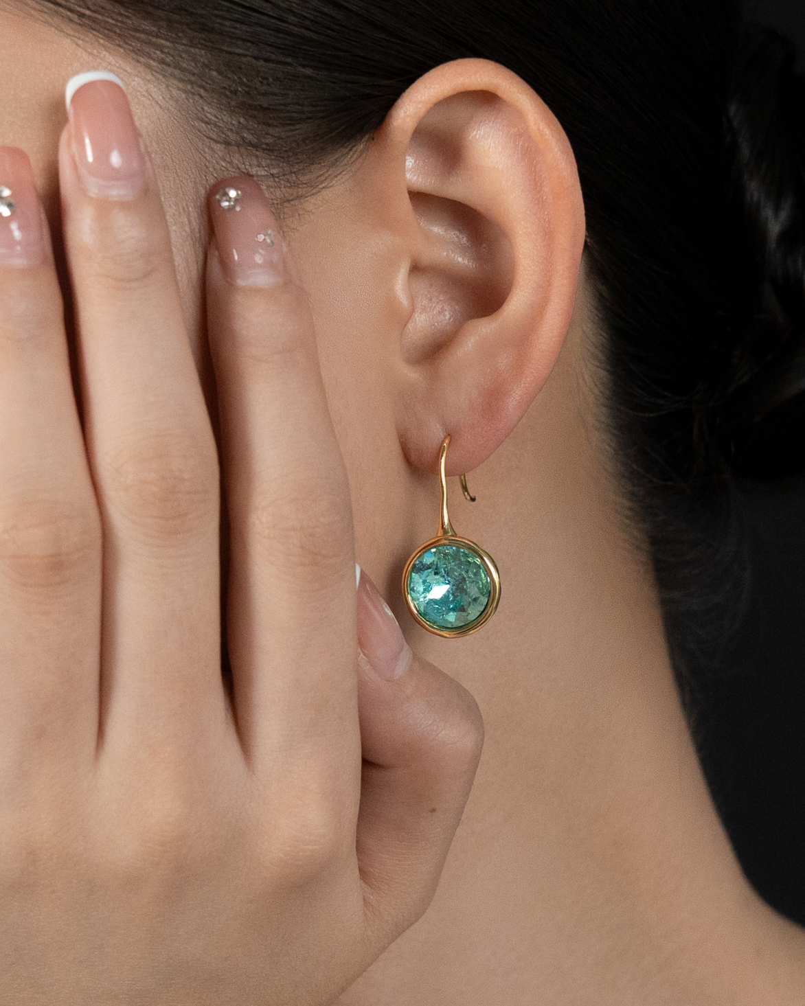 Vintage Enamel Crackle Drop Earrings