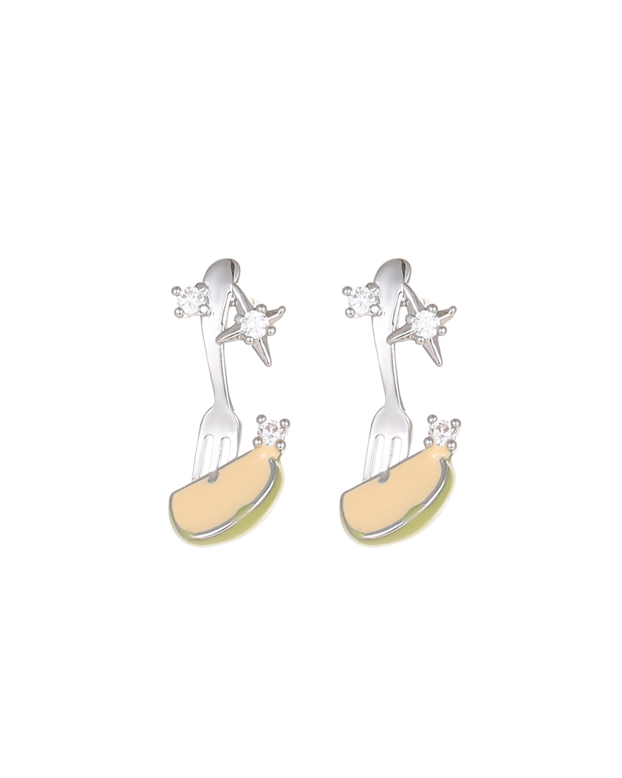 Harvest Picnic Fork & Apple Stud Earrings