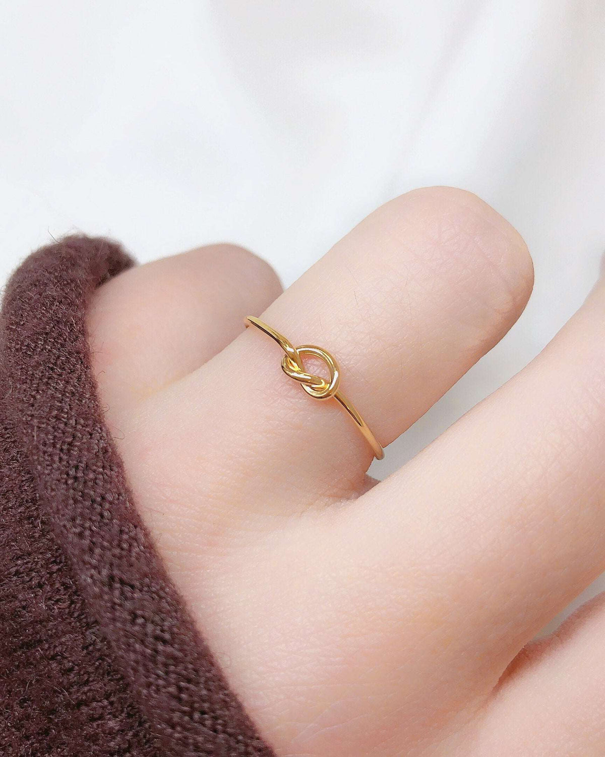 Minimalist Heart Knot Ring