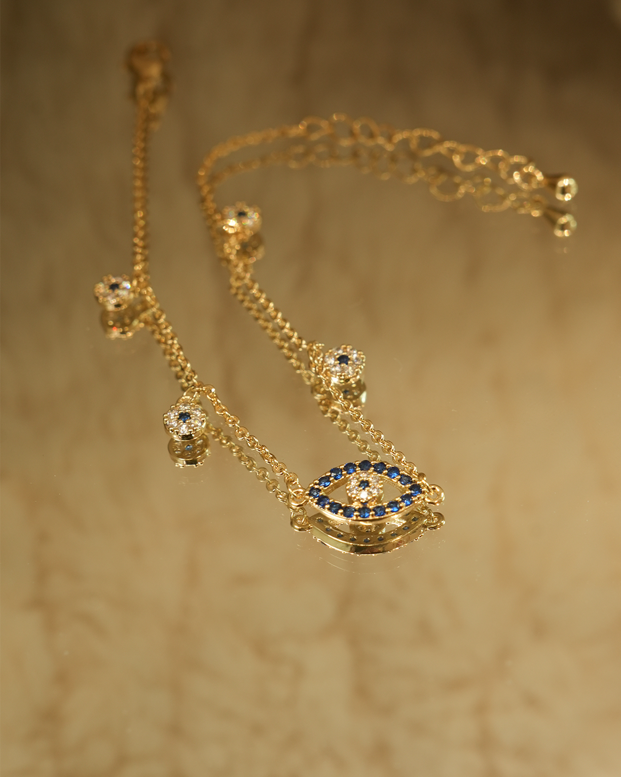 Dainty Gold Evil Eye Bracelet