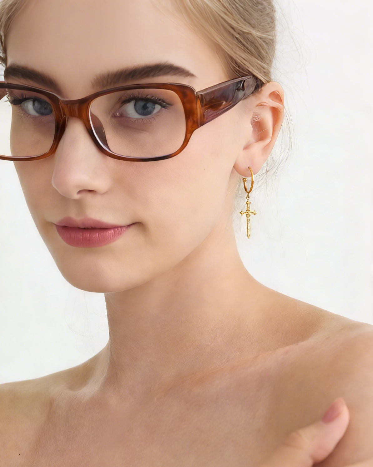 Cross Dagger Drop Earrings