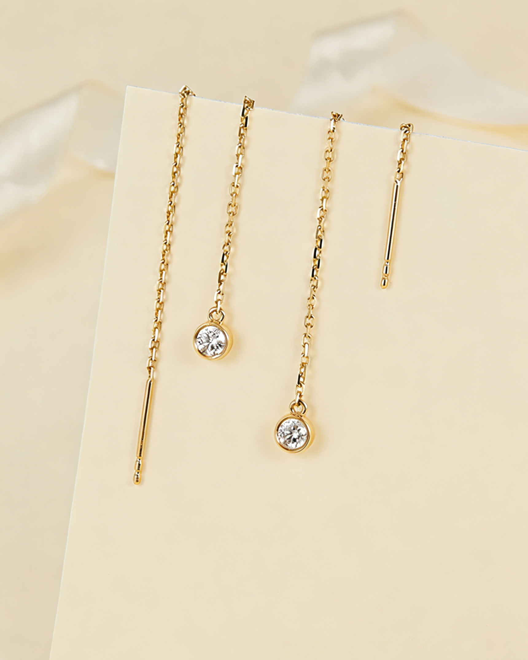 Crystal Bead Threader Earrings