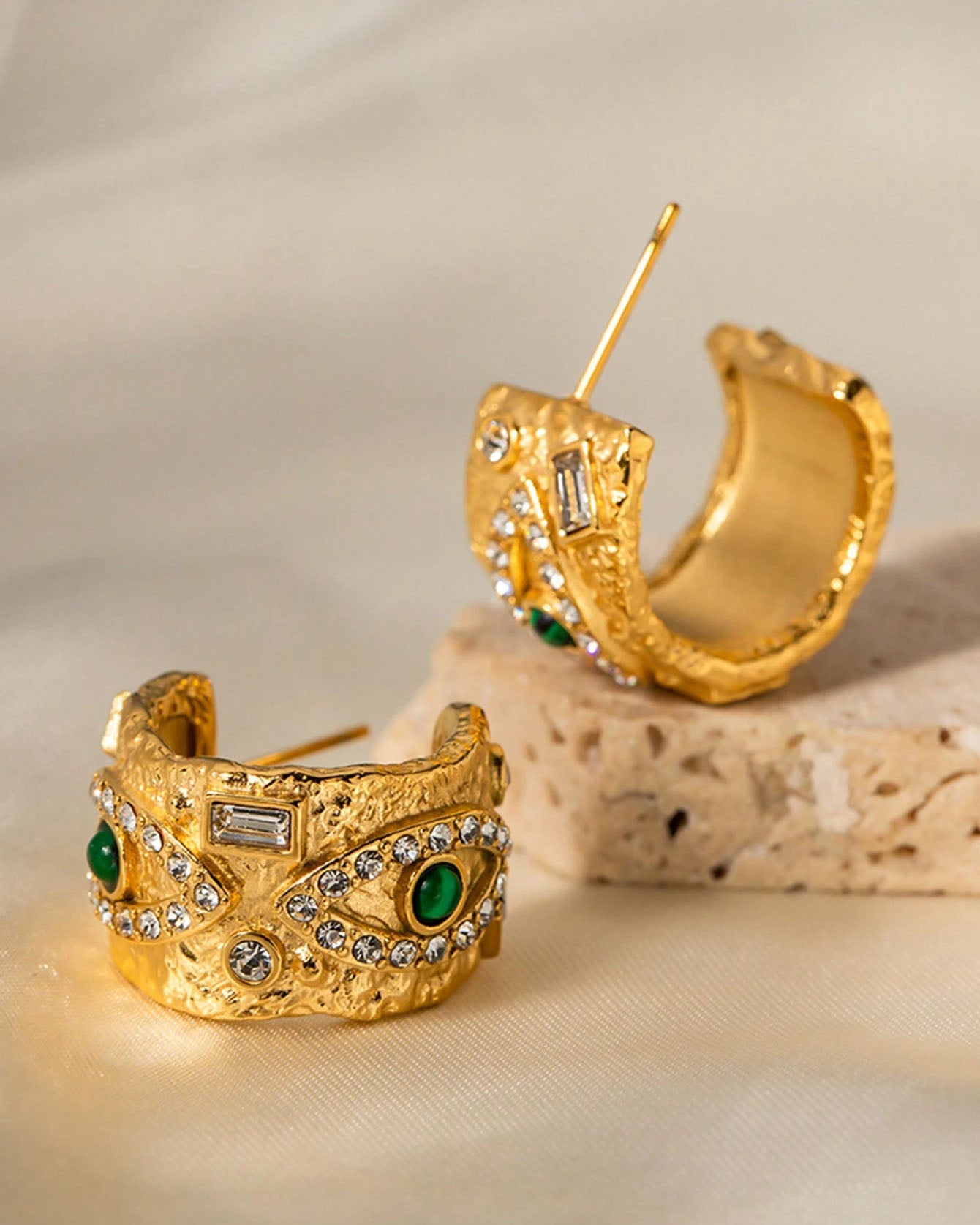 Evil Eye Protective Hoop Earrings