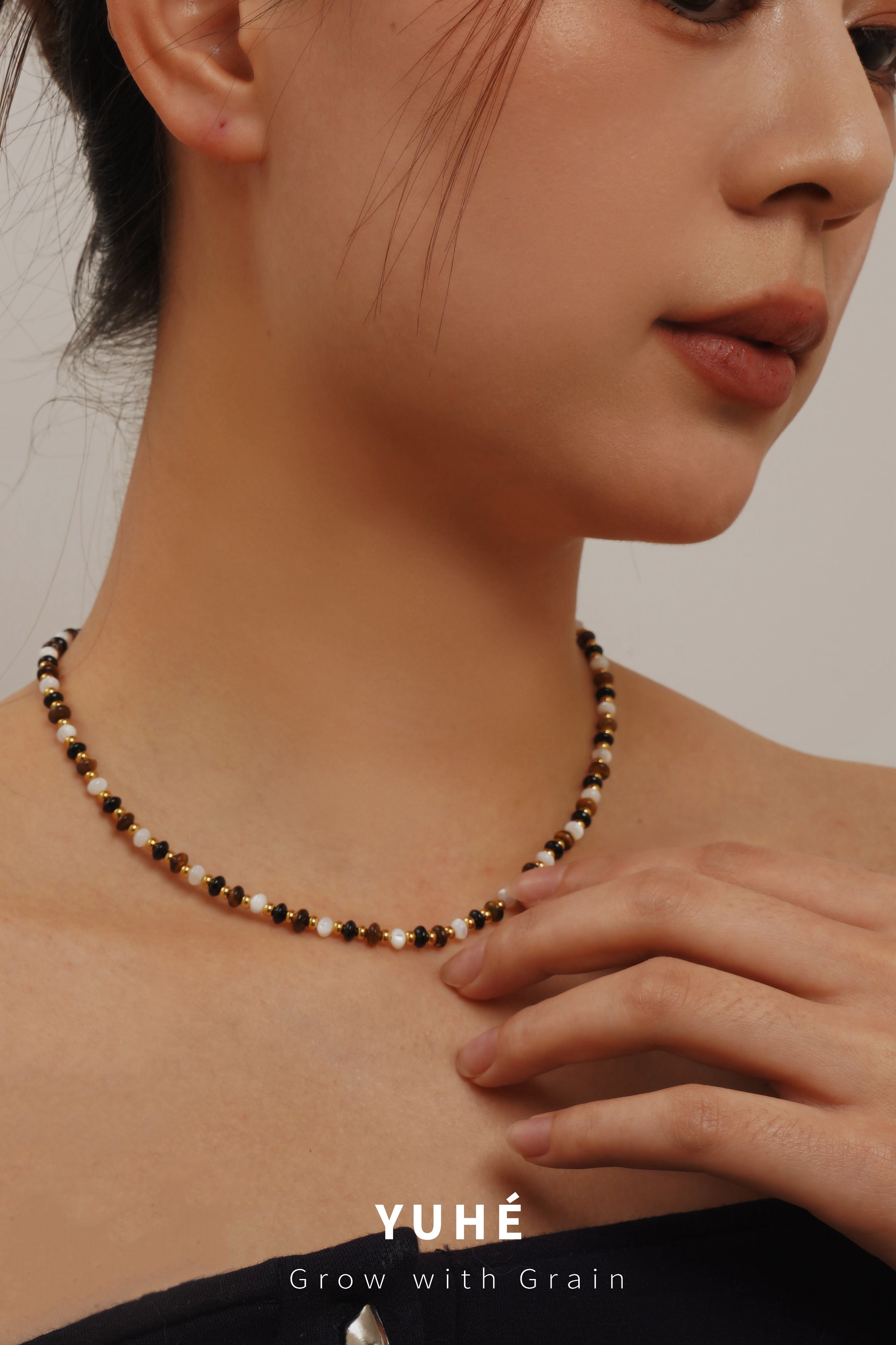 YUHE Maillard Vintage Tiger Eye Gold Plated Jewelry Set