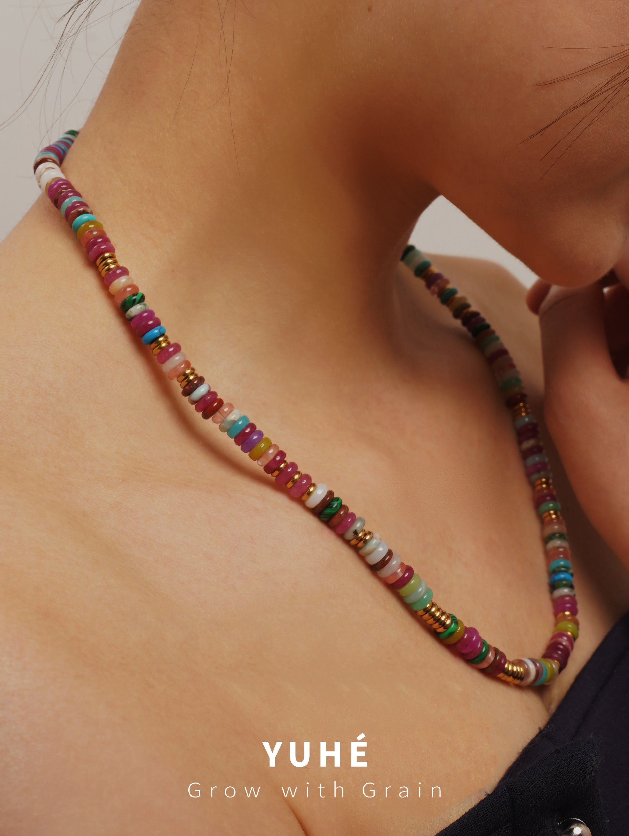 YUHE Bohemian Colorful Natural Agate Beaded Jewelry Set