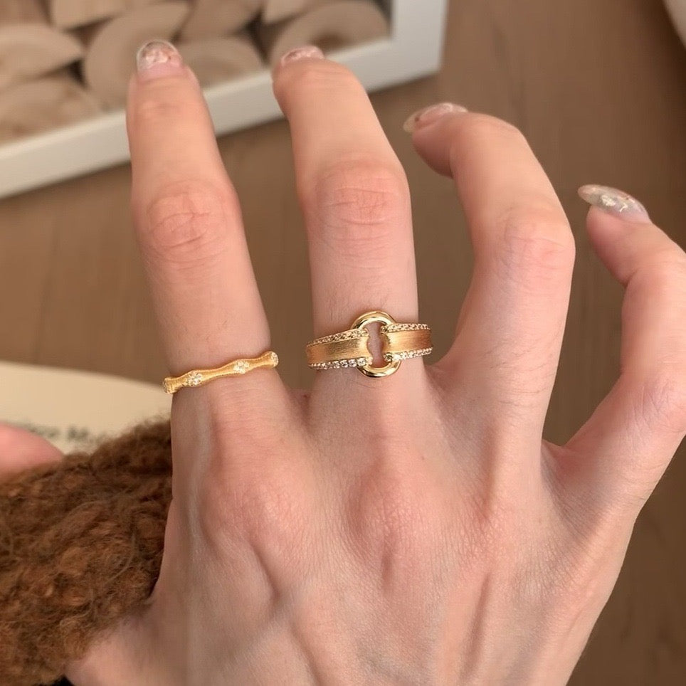 Simple Wide Brushed Open Ring
