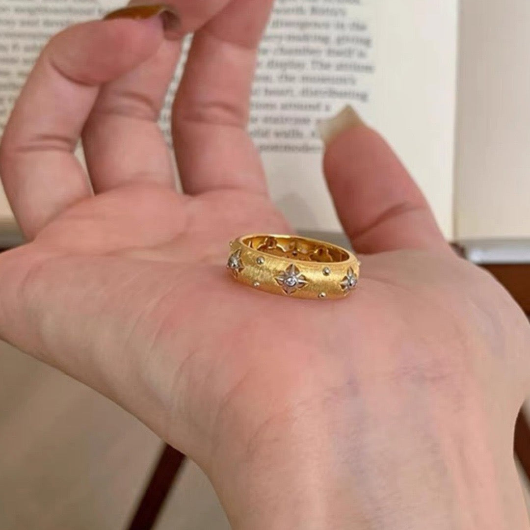Celestial Hexagram Gold Ring