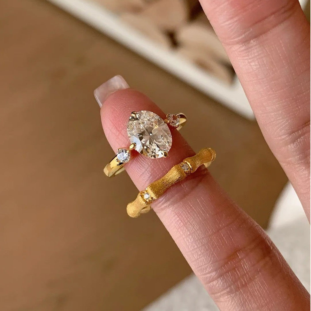 Vintage Satin Bamboo Ring