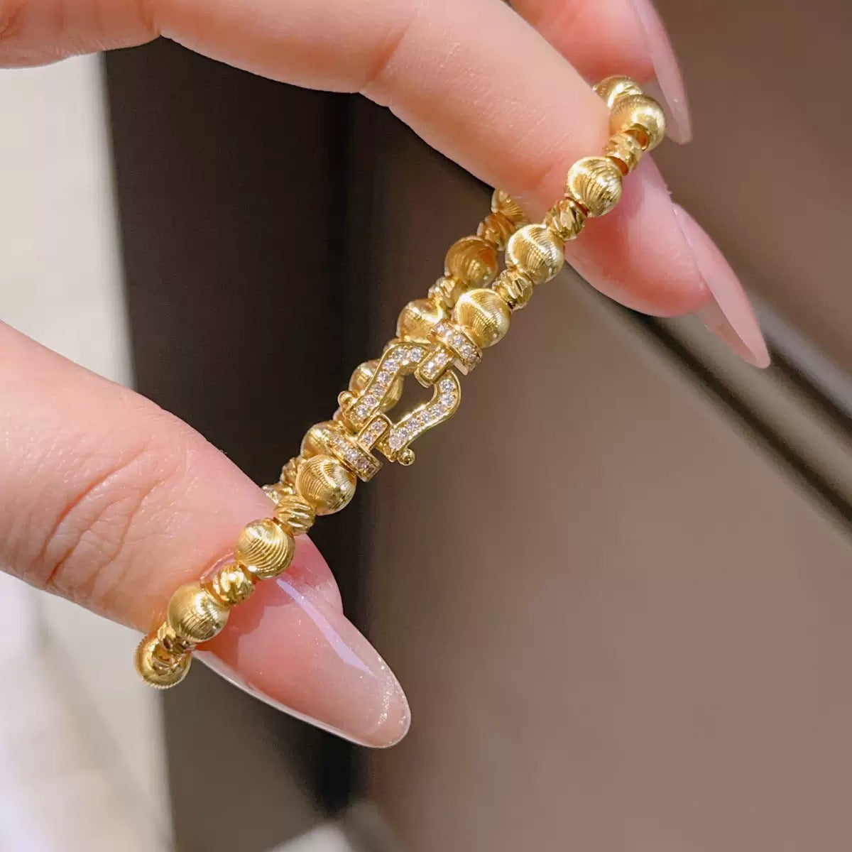 Golden Horseshoe Beaded Bracelet