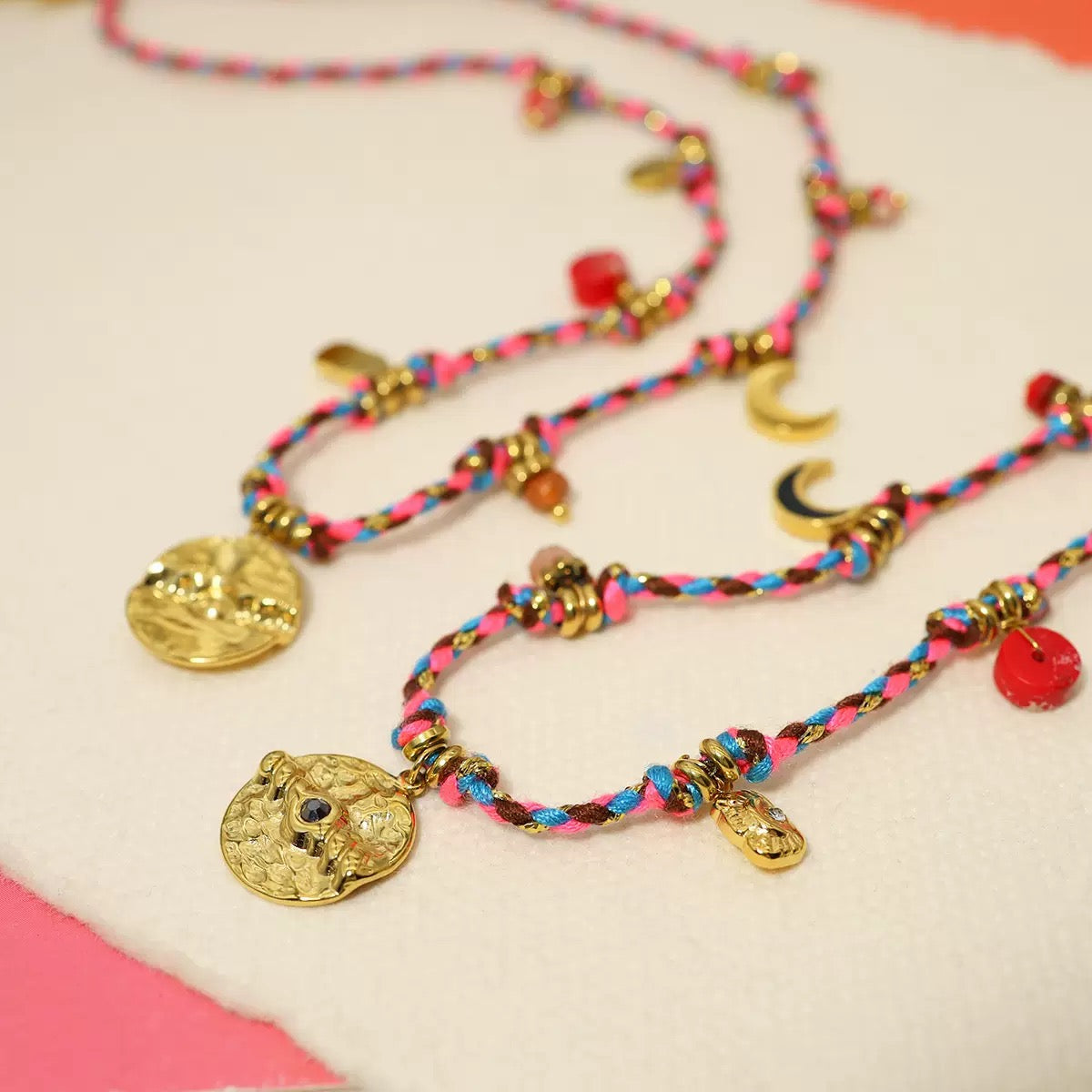 Hand-Woven Zircon Cord Necklace
