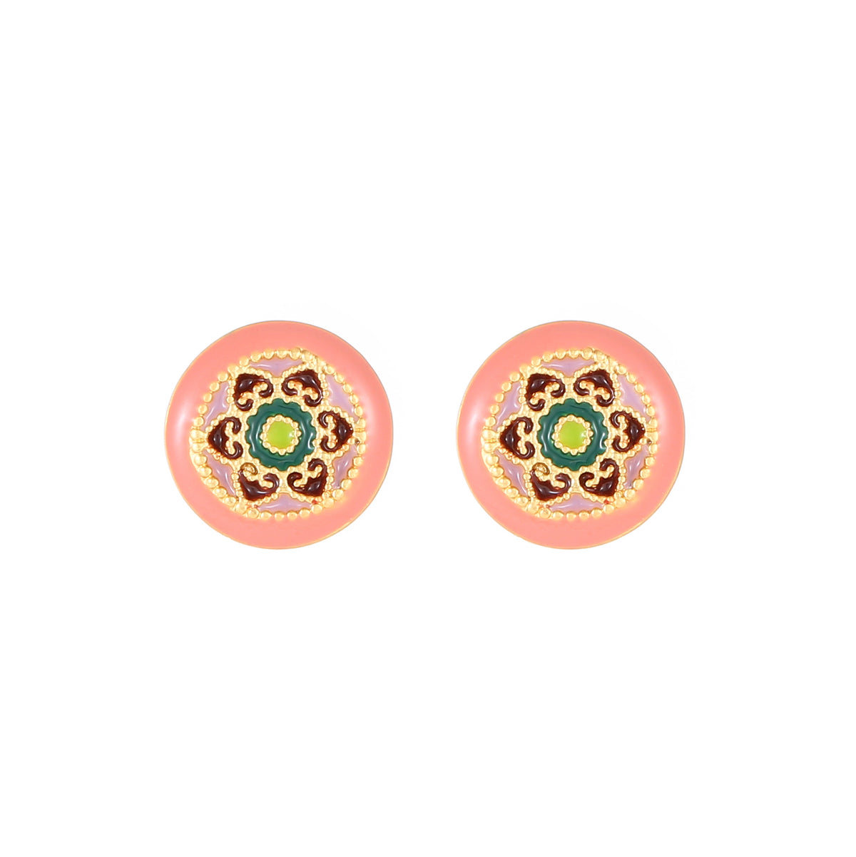 Blush Petal Enamel Stud Earrings