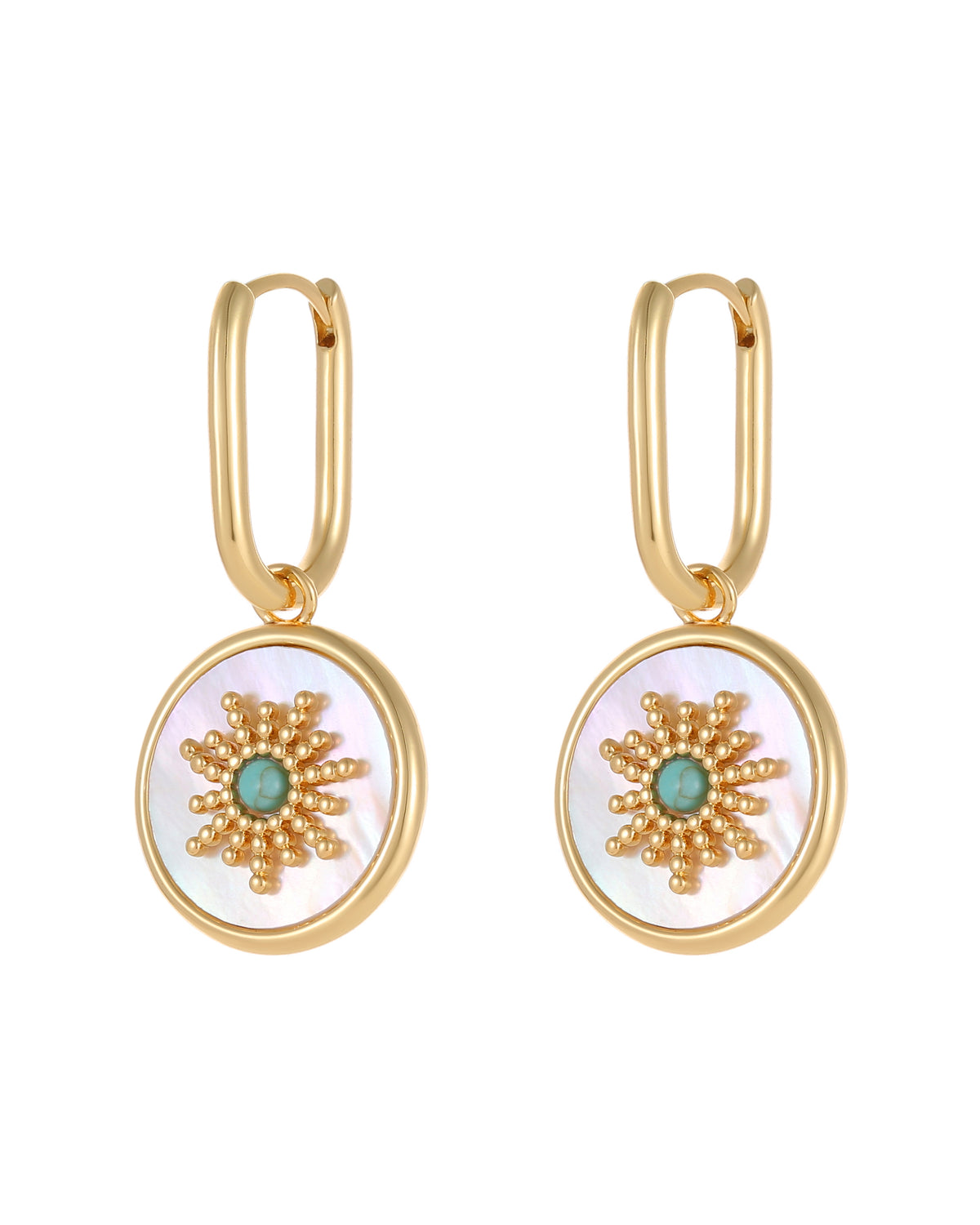 Ocean Glow Drop Hoop Earrings
