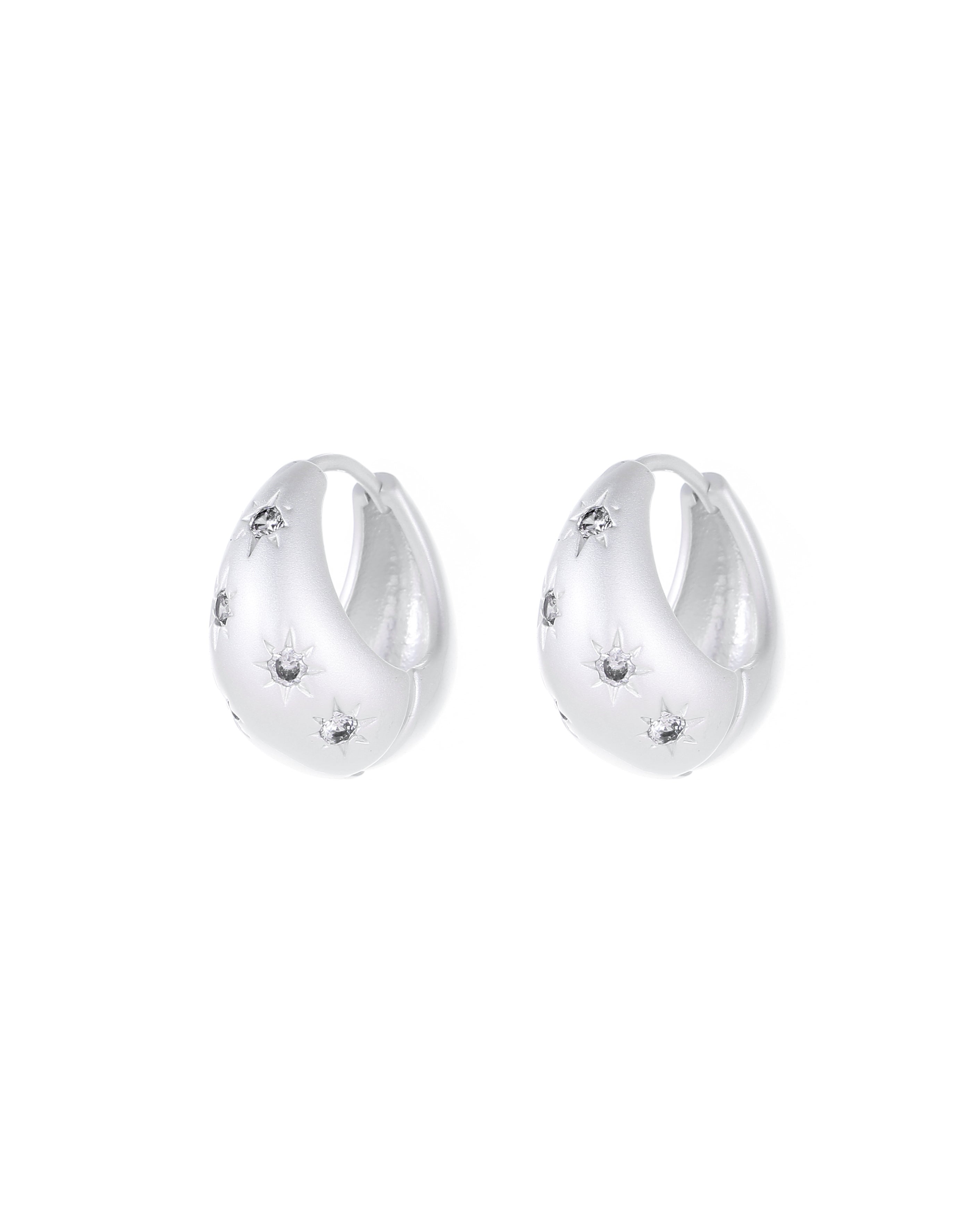 Minimalist Zircon Star C-Hoop Earrings