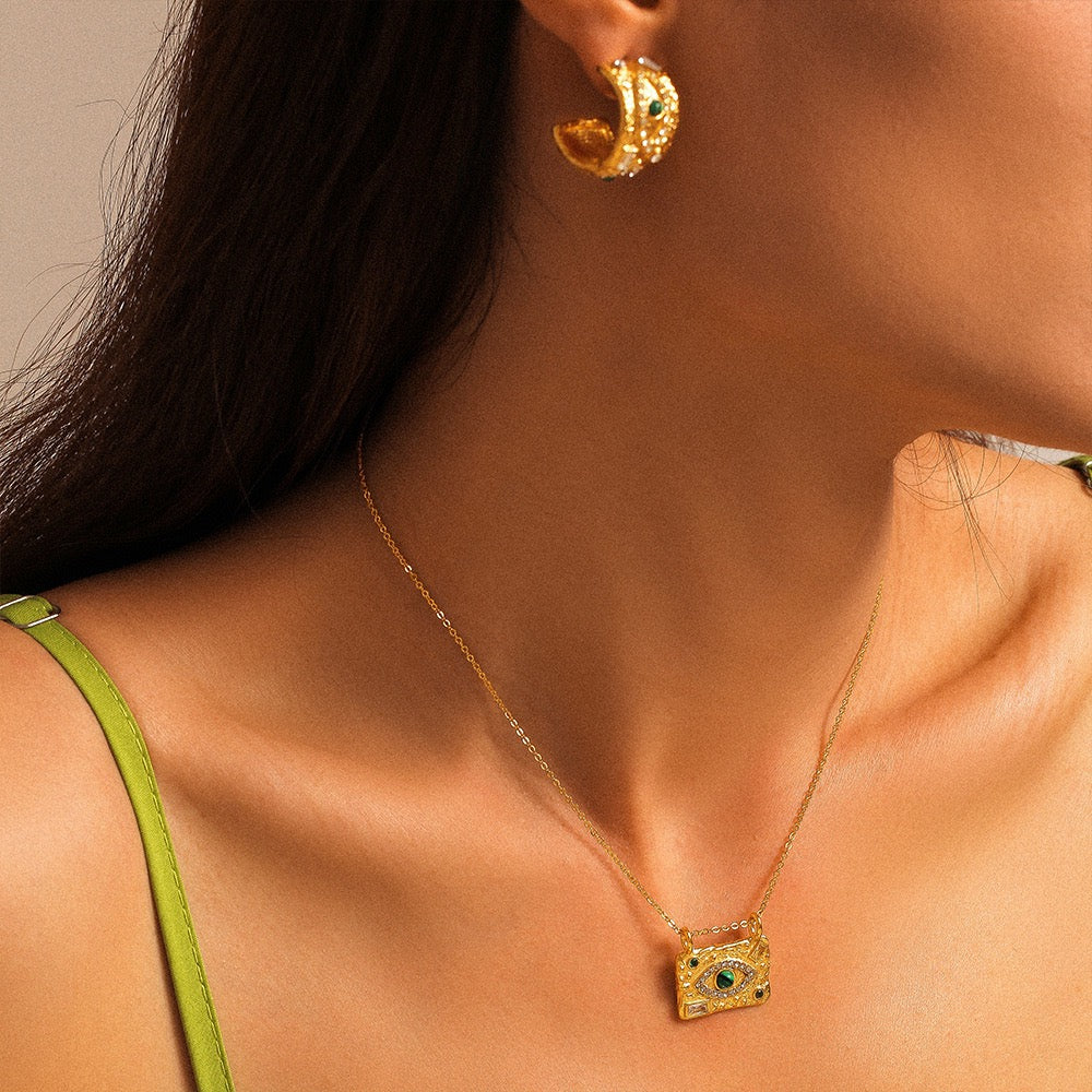 YUHE  18K Gold Plated Evil Eye Jewelry Set 4PCS