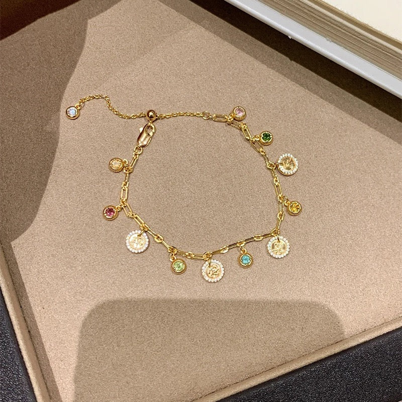 Vintage Design Tourmaline Star Bracelet Temperament Niche Fashion Bracelet Gift For Wife
