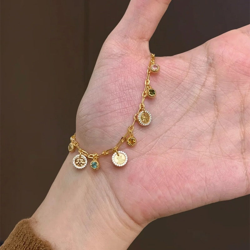 Vintage Design Tourmaline Star Bracelet Temperament Niche Fashion Bracelet Gift For Wife