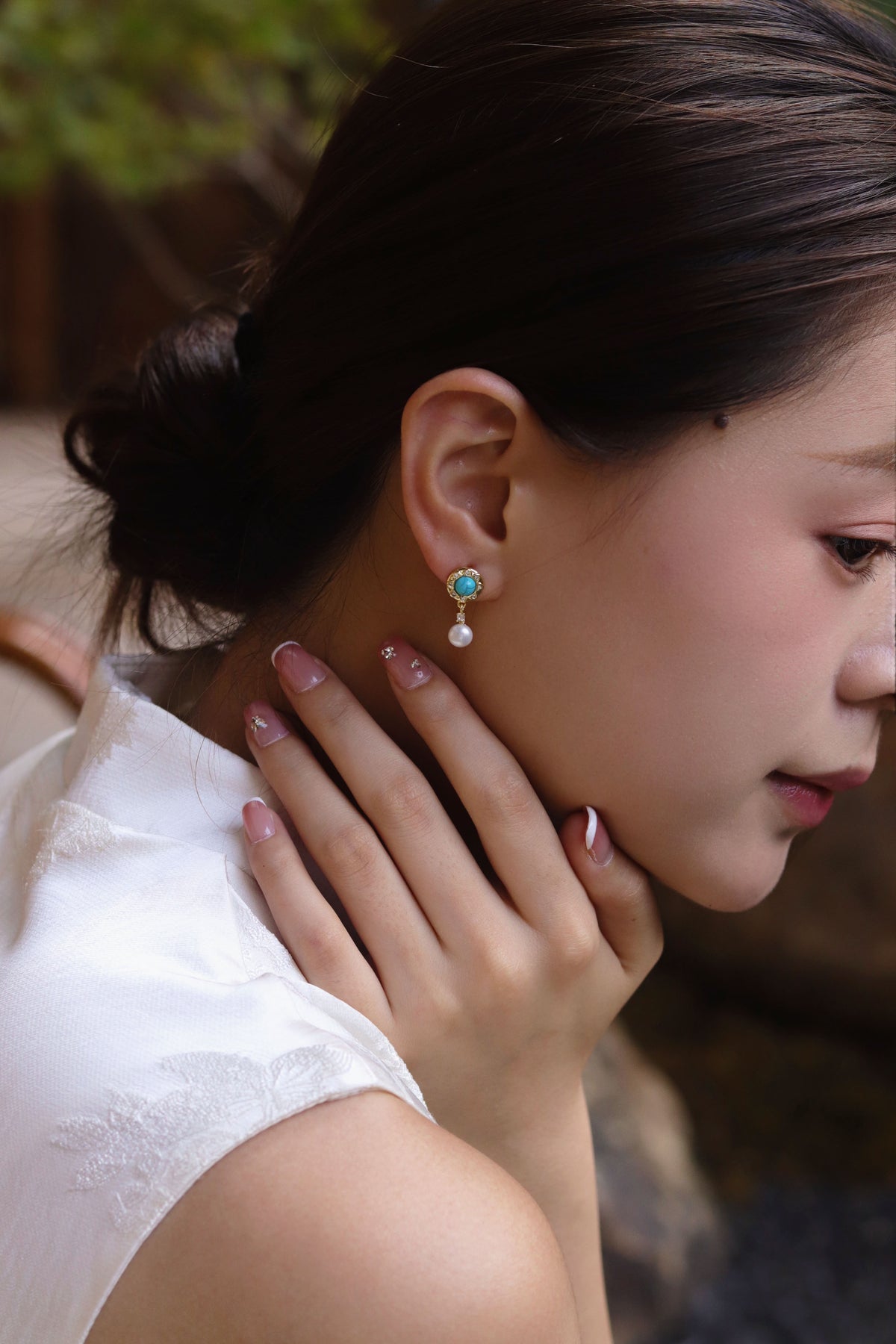 Eastern Floral Sunburst Drop Earrings