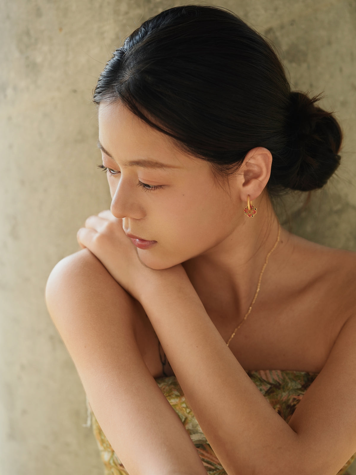 Eastern Lotus Hoop Earrings