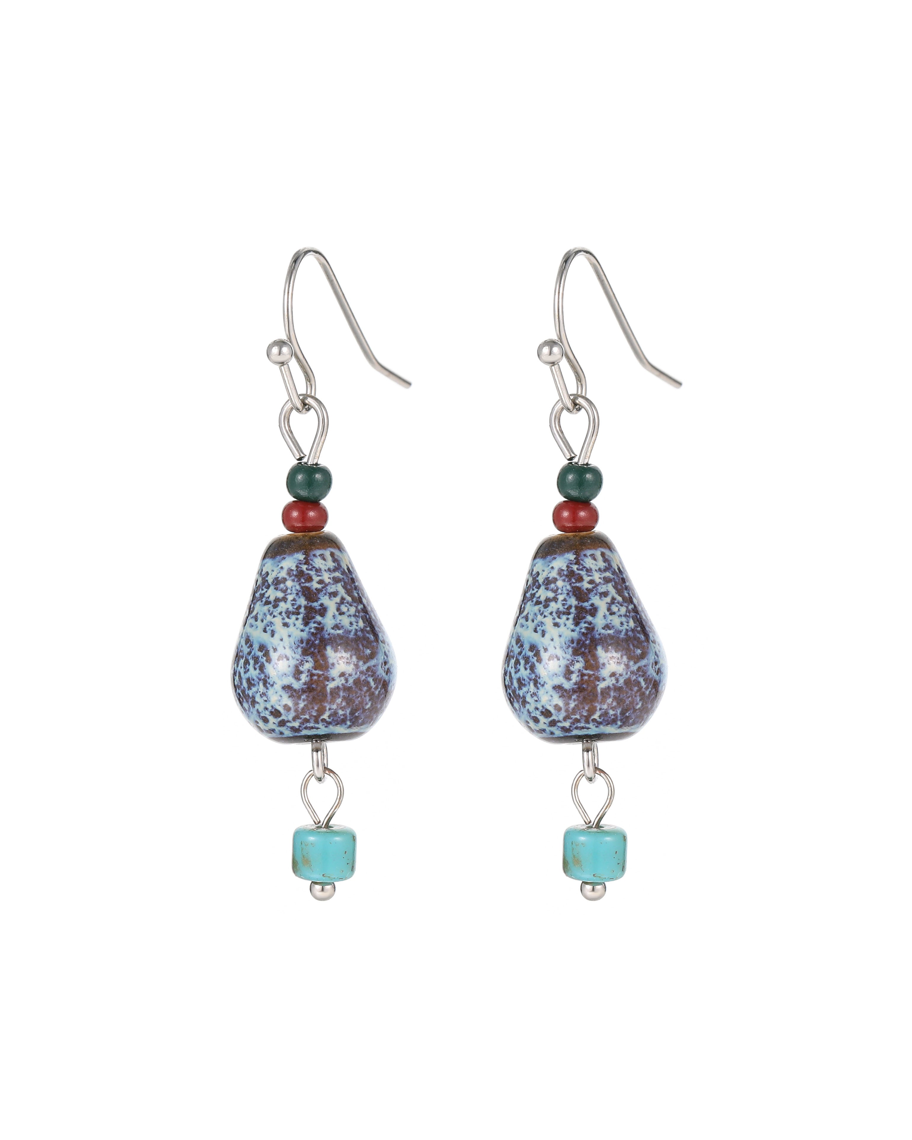 Kiln Artistry Ceramic Gourd Drop Earrings