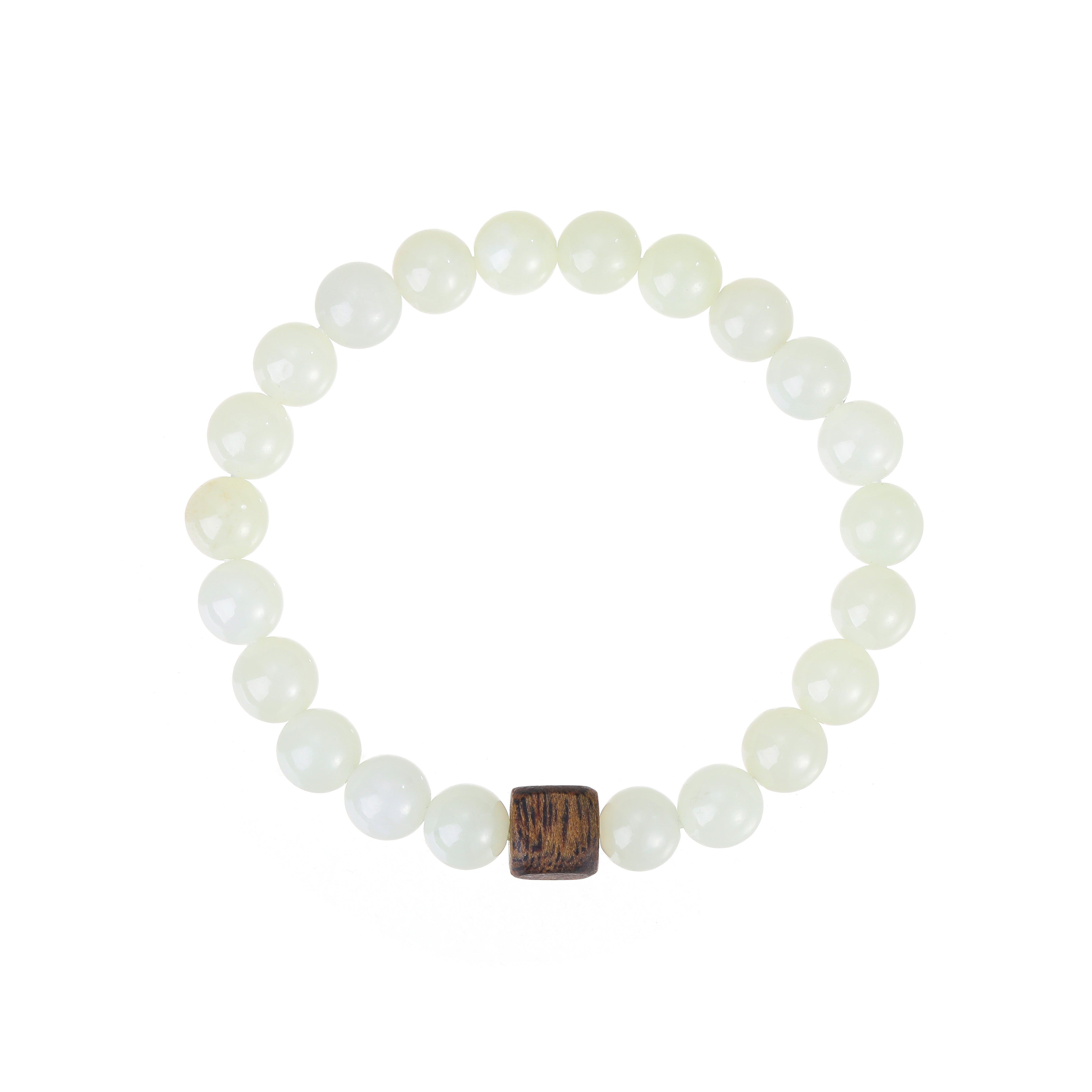 Natural Agarwood & Hetian Jasper Bracelet